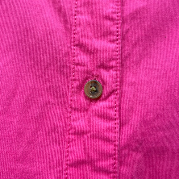 J. Crew Classic Fit Ruffle Button Down Pink Corduroy Shirt 16 XL - Picture 4 of 7